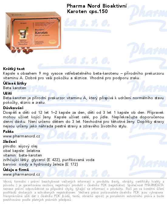 Pharma Nord BioaktivnĂ­ Karoten cps.150
