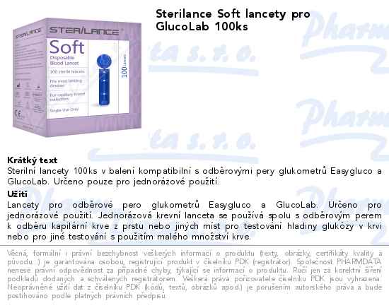 Sterilance Soft lancety pro GlucoLab 100ks