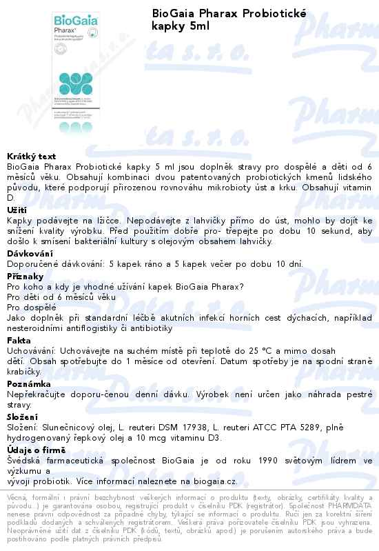 BioGaia Pharax ProbiotickĂ© kapky 5ml
