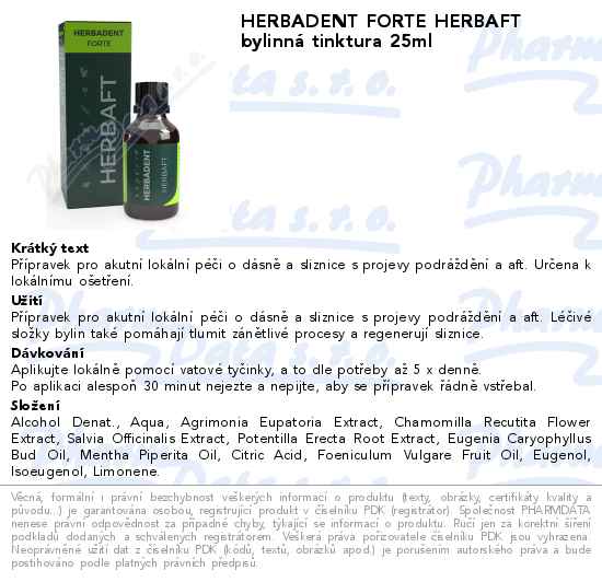 HERBADENT FORTE HERBAFT bylinnĂˇ tinktura 25ml