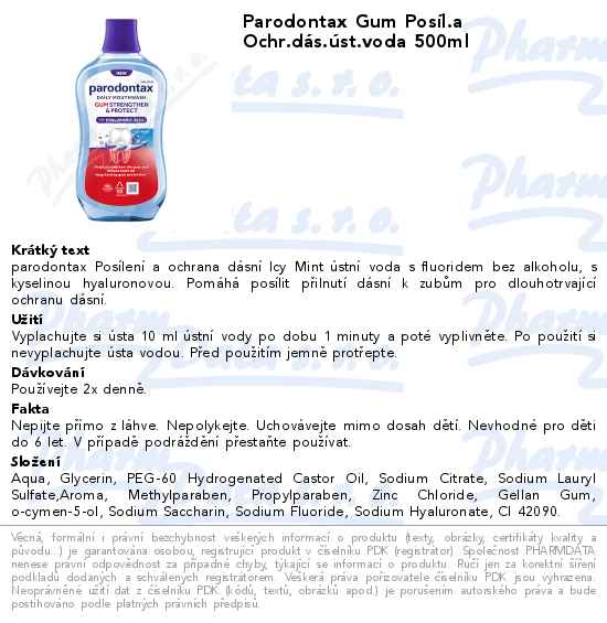 Parodontax Gum PosĂ­l.a Ochr.dĂˇs.Ăşst.voda 500ml