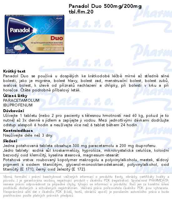Panadol Duo 500mg/200mg tbl.flm.20