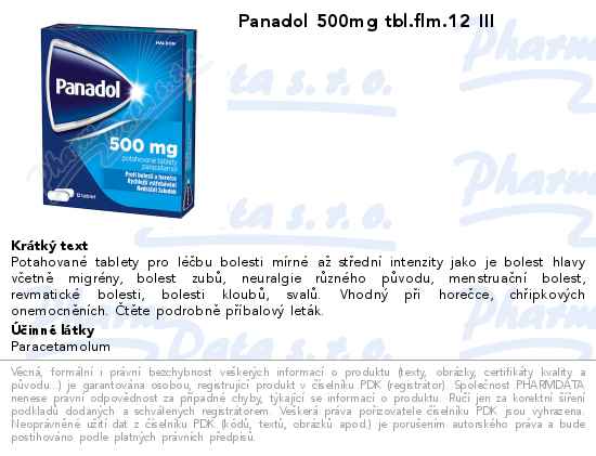 Panadol 500mg tbl.flm.12 III