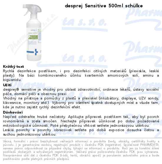 desprej Sensitive 500ml schĂĽlke