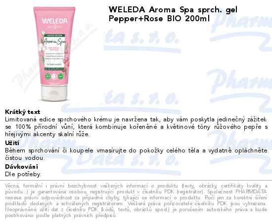 WELEDA Aroma Spa sprch. gel Pepper+Rose BIO 200ml