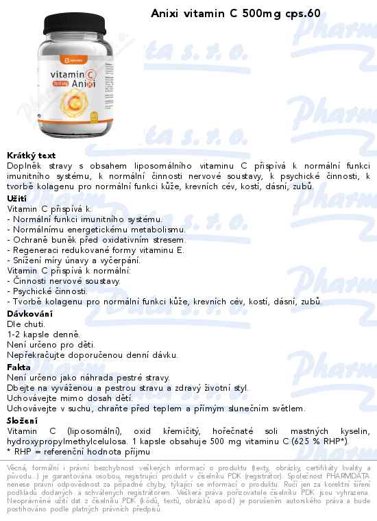 Anixi vitamin C 500mg cps.60