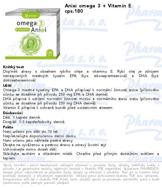 Anixi omega 3 + Vitamin E cps.180