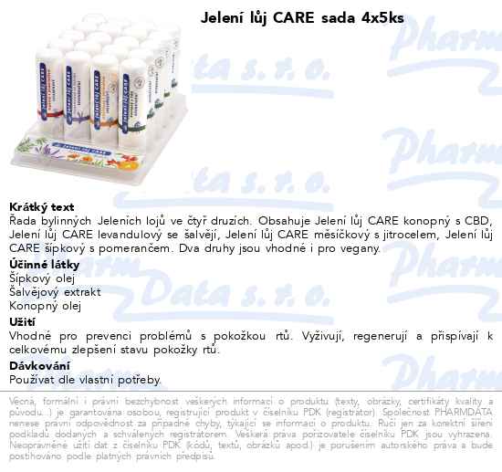 JelenĂ­ lĹŻj CARE sada 4x5ks