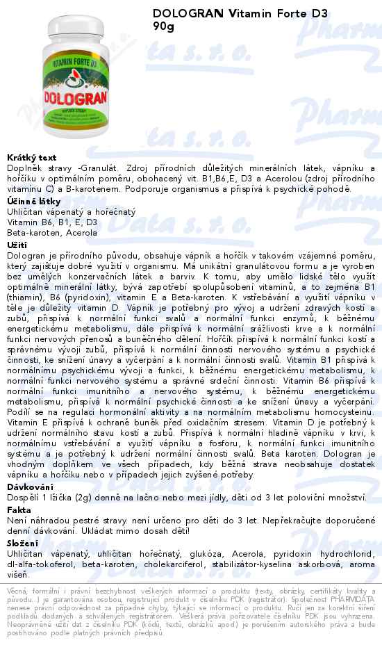 DOLOGRAN Vitamin Forte D3 90g