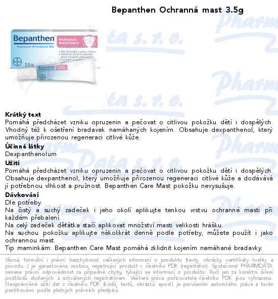 Bepanthen OchrannĂˇ mast 3.5g