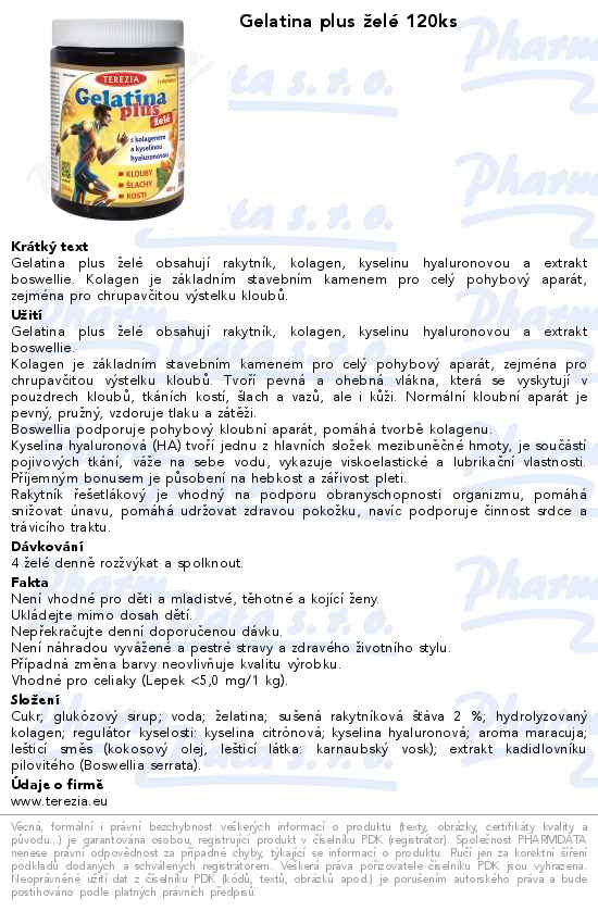 Gelatina plus ĹľelĂ© 120ks