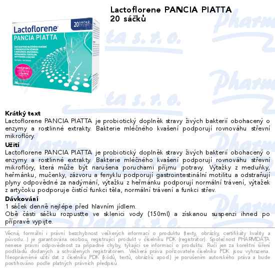 Lactoflorene PANCIA PIATTA 20 sĂˇÄŤkĹŻ