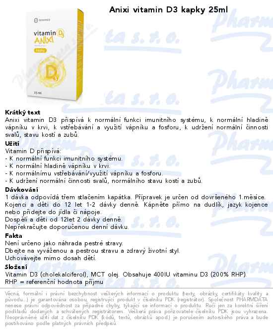 Anixi vitamin D3 kapky 25ml