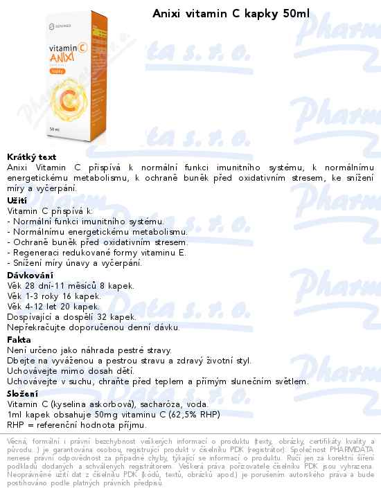 Anixi vitamin C kapky 50ml