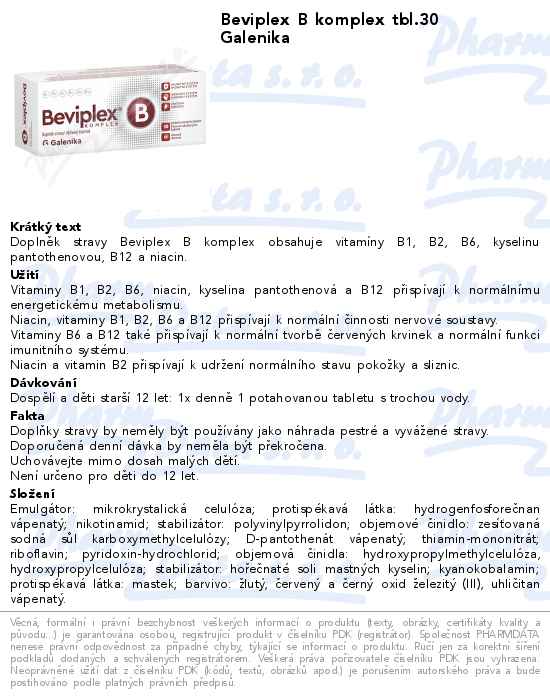 Beviplex B komplex tbl.30 Galenika