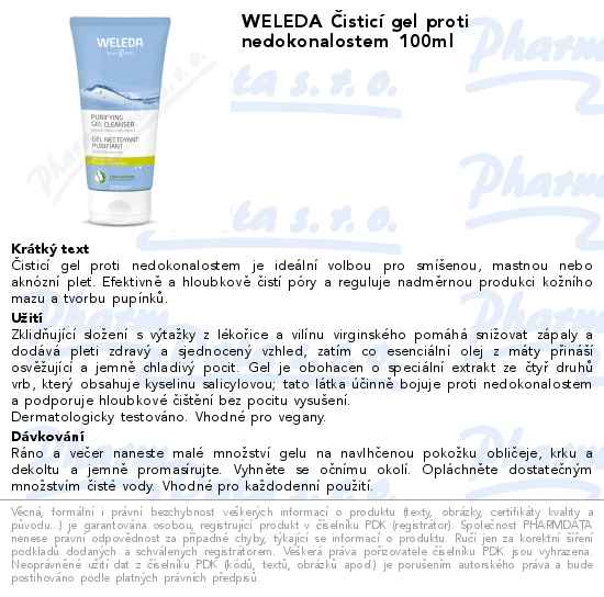 WELEDA ÄŚisticĂ­ gel proti nedokonalostem 100ml