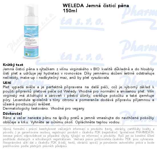 WELEDA JemnĂˇ ÄŤisticĂ­ pÄ›na 150ml