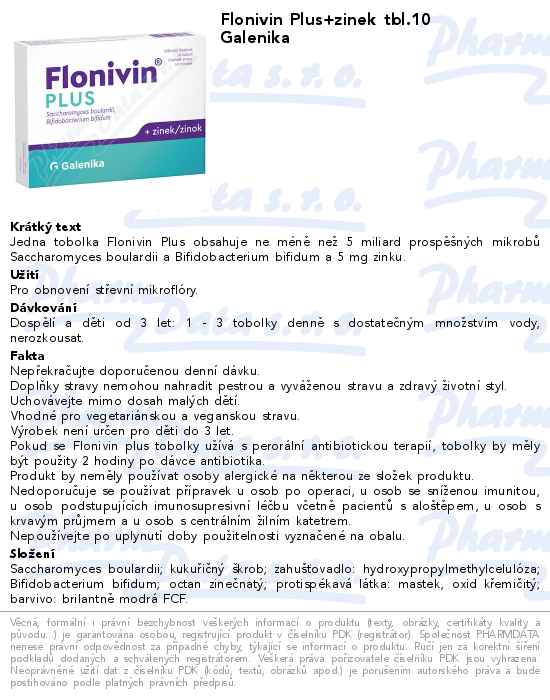 Flonivin Plus+zinek tbl.10 Galenika