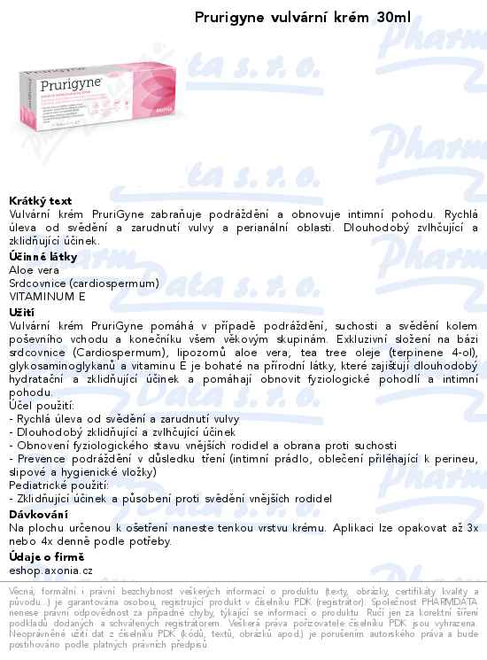 Prurigyne vulvĂˇrnĂ­ krĂ©m 30ml