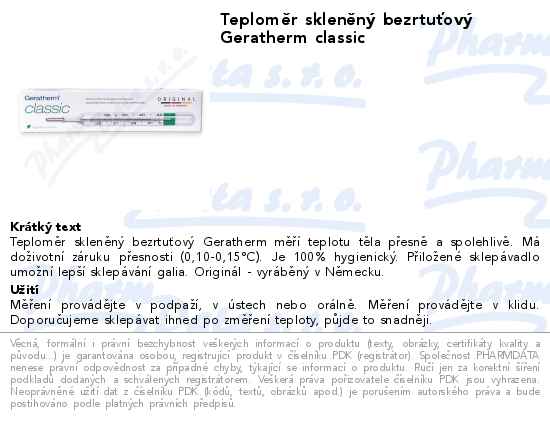 TeplomÄ›r sklenÄ›nĂ˝ bezrtuĹĄovĂ˝ Geratherm classic