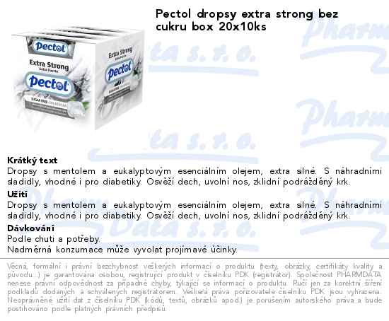 Pectol dropsy extra strong bez cukru box 20x10ks