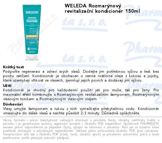 WELEDA RozmarĂ˝novĂ˝ revitalizaÄŤnĂ­ kondicionĂ©r 150ml