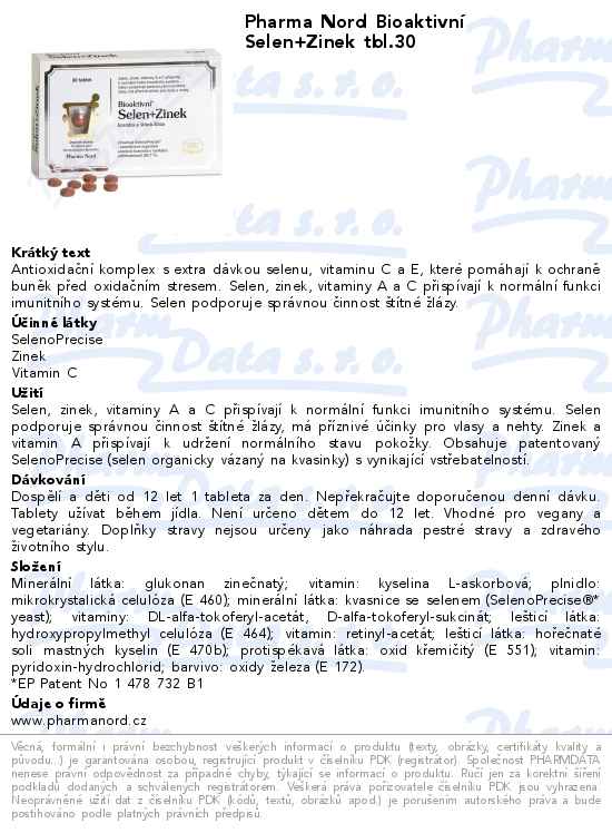 Pharma Nord BioaktivnĂ­ Selen+Zinek tbl.30