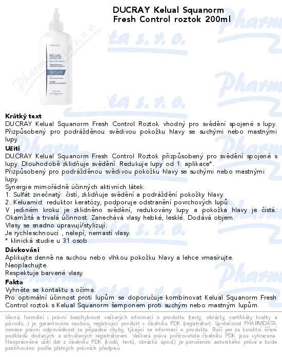 DUCRAY Kelual Squanorm Fresh Control roztok 200ml