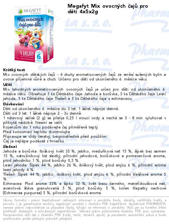 Megafyt Mix ovocnĂ˝ch ÄŤajĹŻ pro dÄ›ti 4x5x2g
