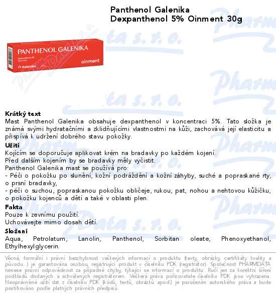 Panthenol Galenika Dexpanthenol 5% Oinment 30g