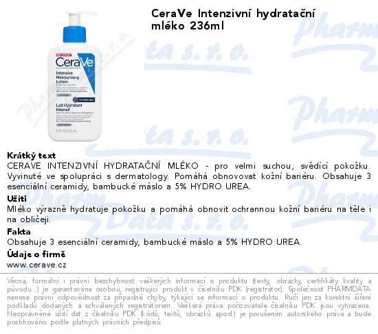 CeraVe IntenzivnĂ­ hydrataÄŤnĂ­ mlĂ©ko 236ml