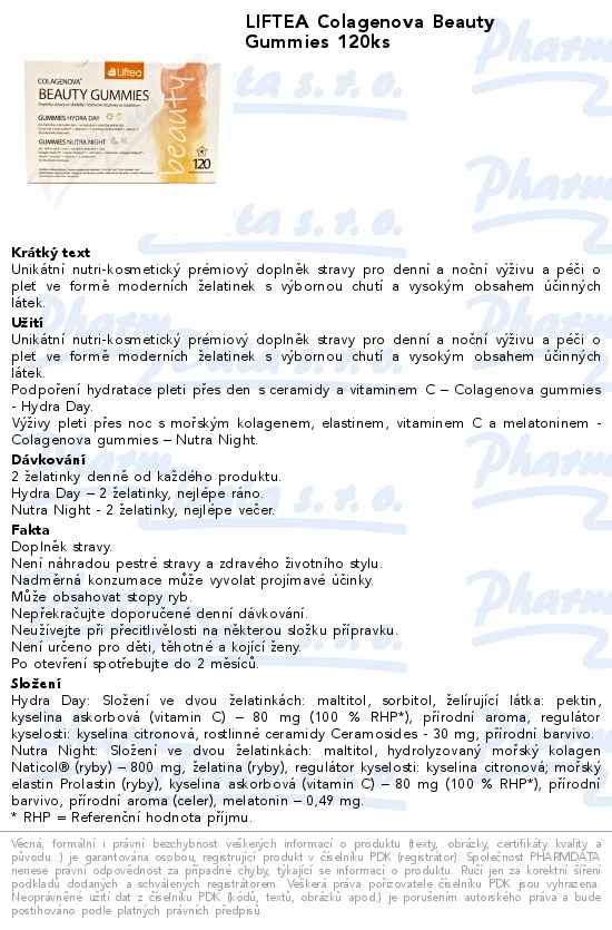 LIFTEA Colagenova Beauty Gummies 120ks