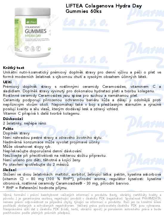 LIFTEA Colagenova Hydra Day Gummies 60ks