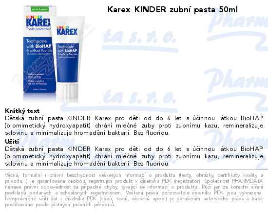 Karex KINDER zubnĂ­ pasta 50ml
