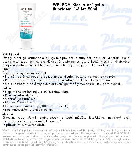 WELEDA Kids zubnĂ­ gel s fluoridem 1-6 let 50ml