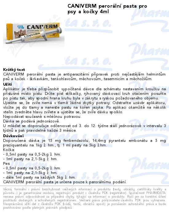 CANIVERM perorĂˇlnĂ­ pasta pro psy a koÄŤky 4ml