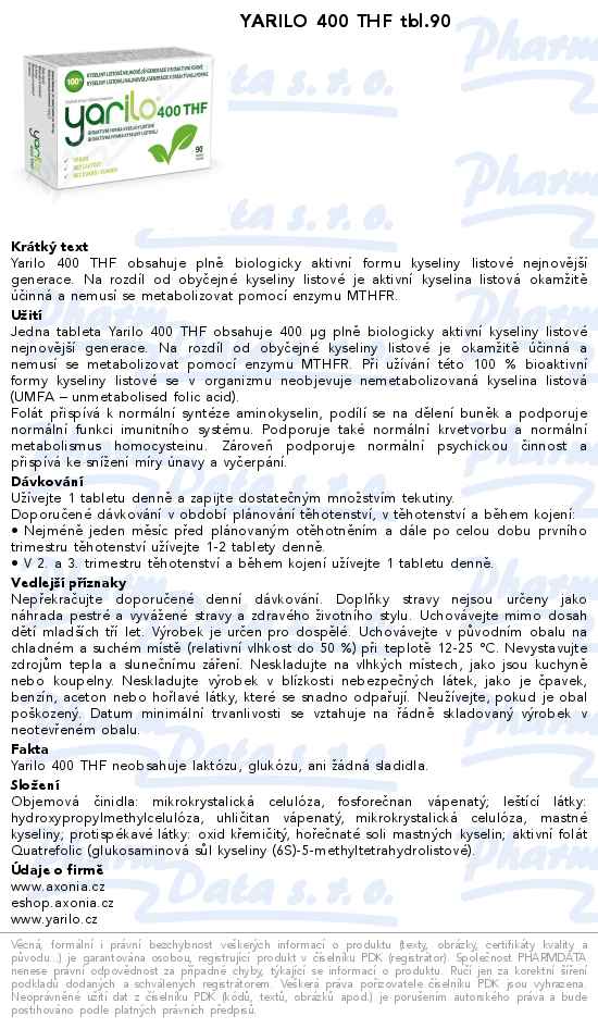 YARILO 400 THF tbl.90