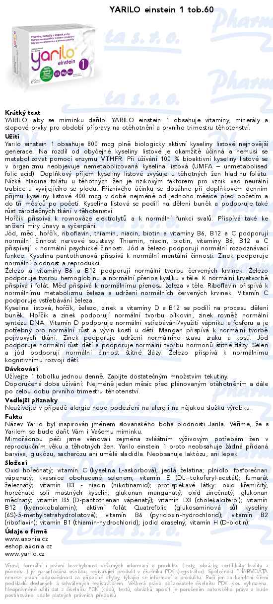 YARILO einstein 1 tob.60