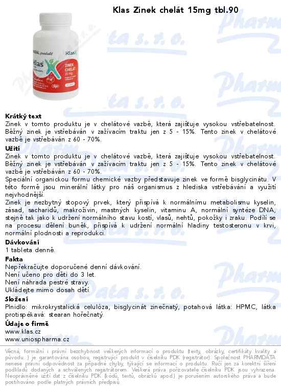 Klas Zinek chelĂˇt 15mg tbl.90