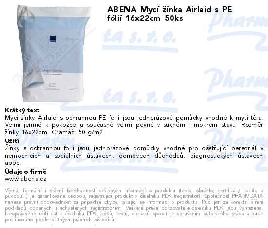 ABENA MycĂ­ ĹľĂ­nka Airlaid s PE fĂłliĂ­ 16x22cm 50ks