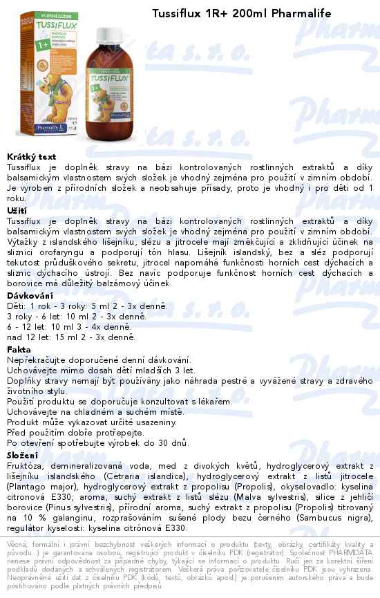 Tussiflux 1R+ 200ml Pharmalife