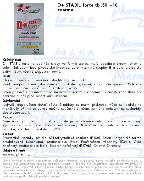 D+ STABIL forte tbl.50 +10 zdarma