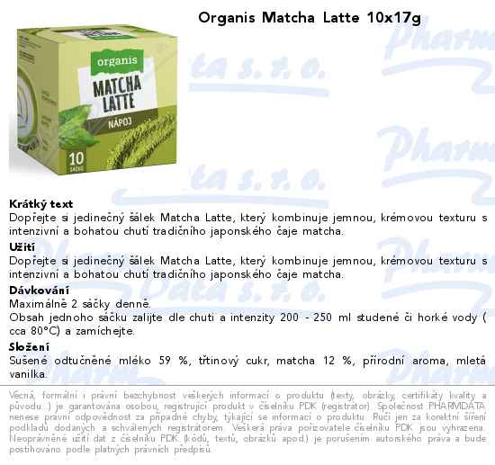 Organis Matcha Latte 10x17g