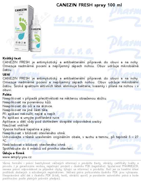 CANEZIN FRESH spray 100 ml