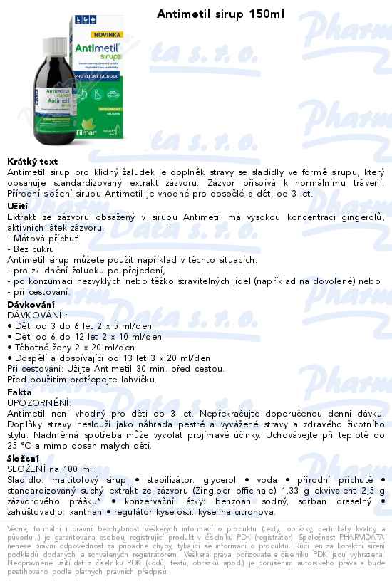 Antimetil sirup 150ml