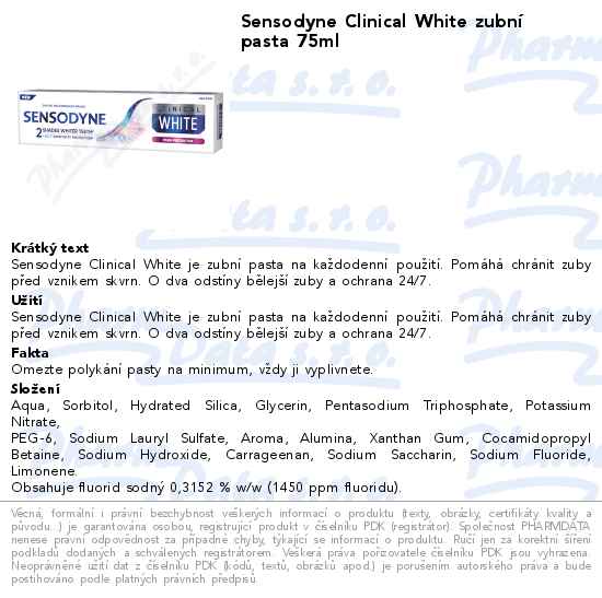 Sensodyne Clinical White zubnĂ­ pasta 75ml