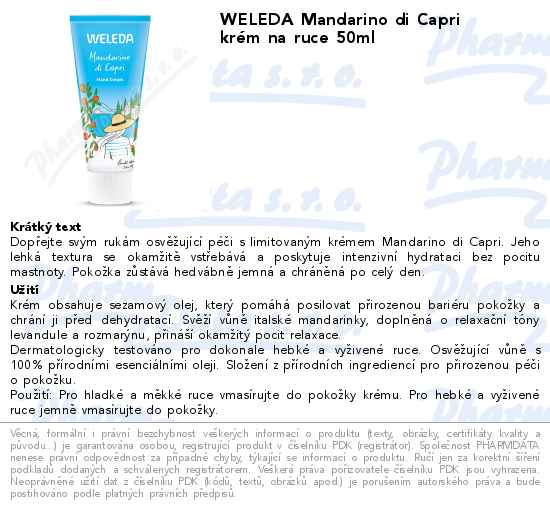 WELEDA Mandarino di Capri krĂ©m na ruce 50ml
