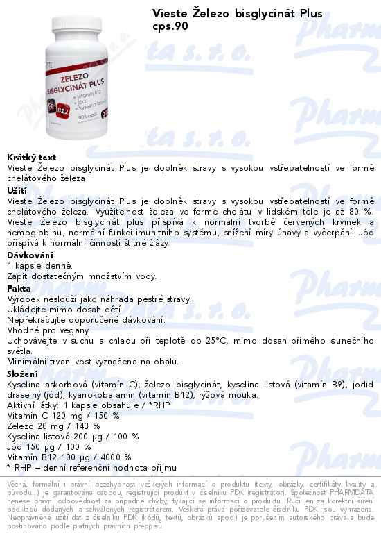 Vieste Ĺ˝elezo bisglycinĂˇt Plus cps.90