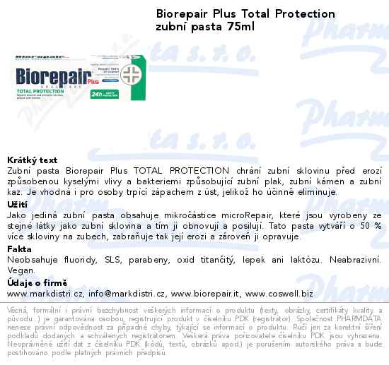 Biorepair Plus Total Protection zubnĂ­ pasta 75ml