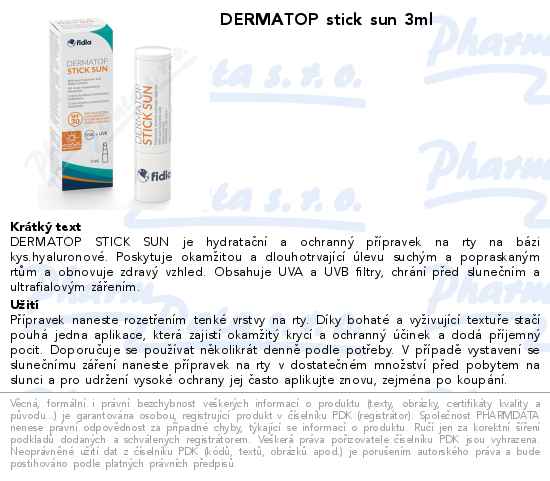 DERMATOP stick sun 3ml